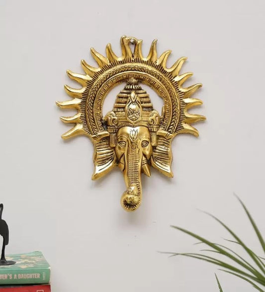 Ganesha ji Metal Statue,Ganpati Wall Hanging Sculpture for Your Home, Office
