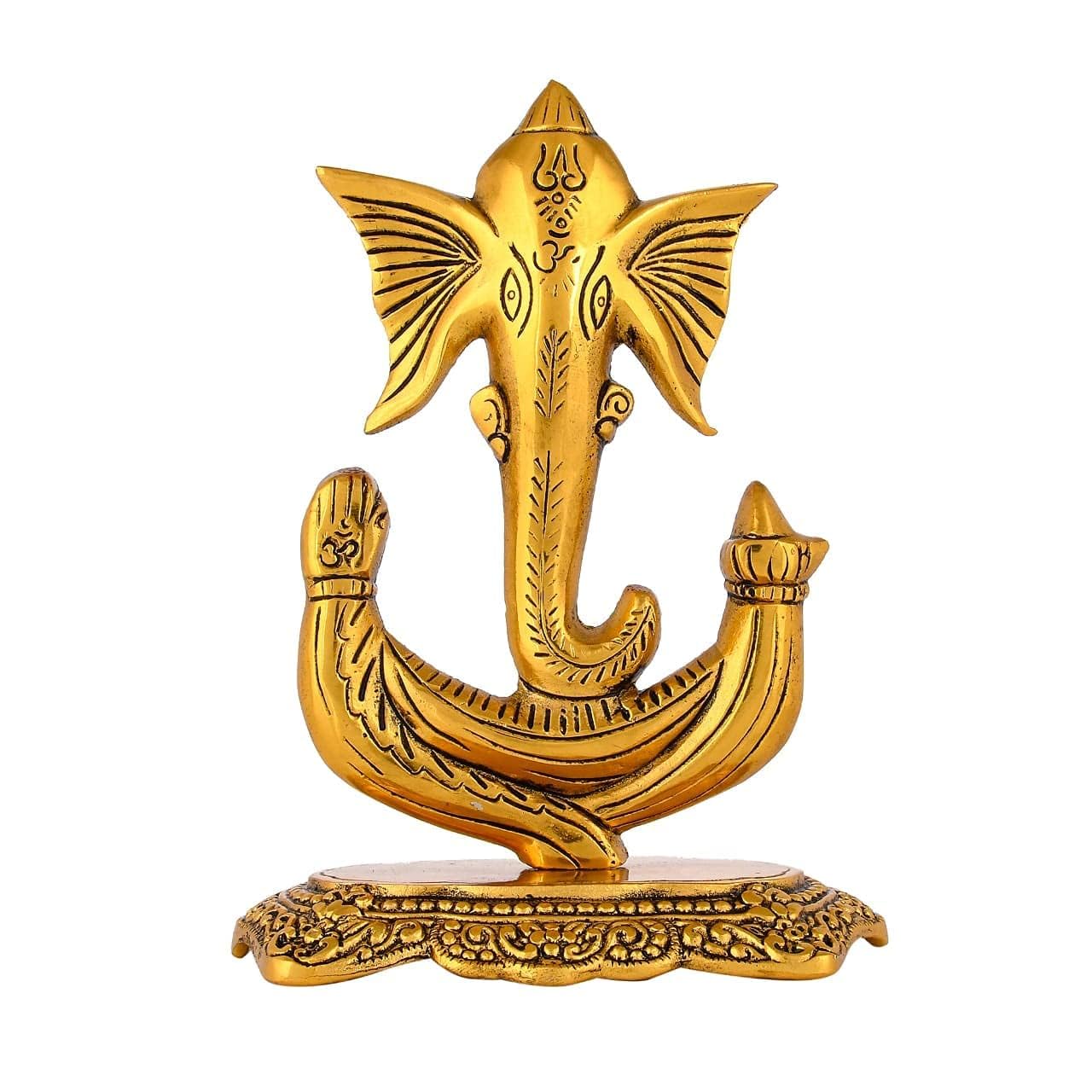 Ganesh Seated on Lotus Wall Showpiece for Decor Home and Gifts