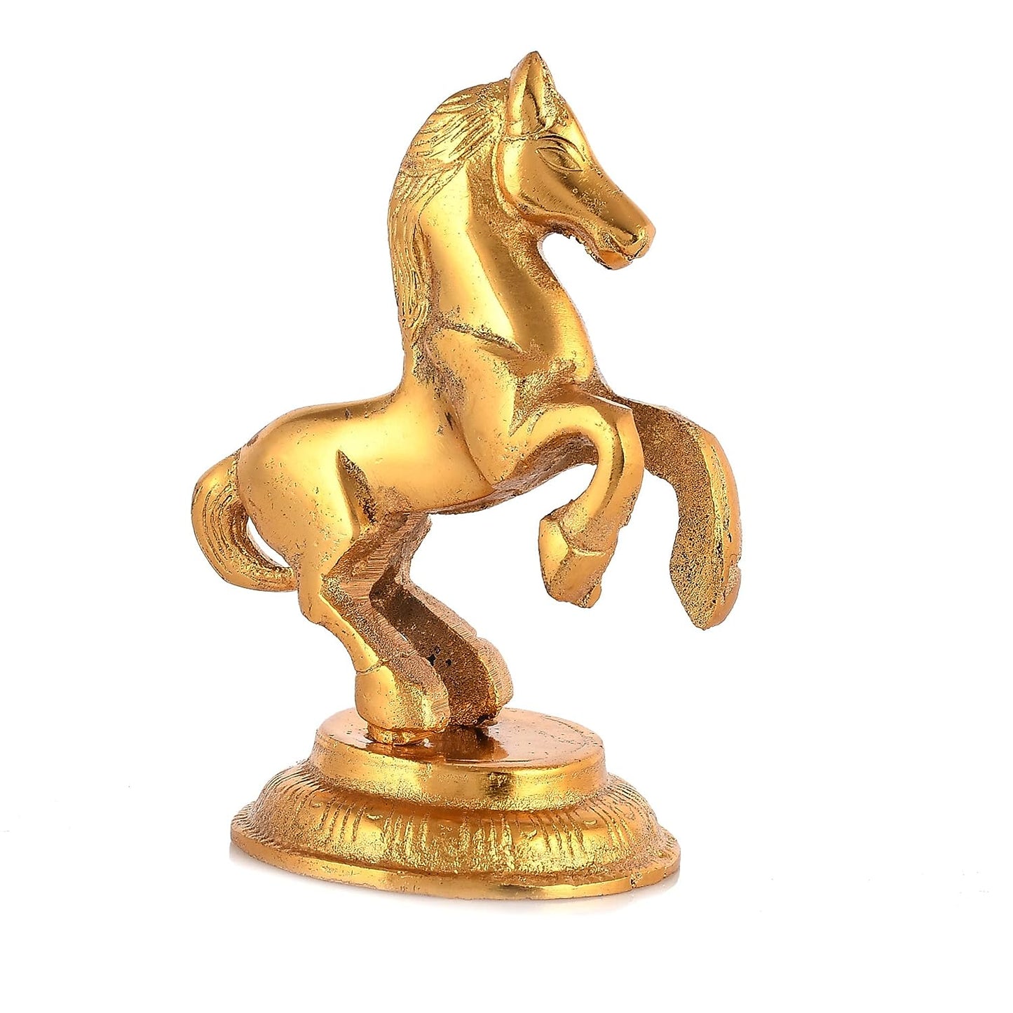 Golden Finish Jumping Horse Metal Statue| Home Decor, Showpiece Gifts