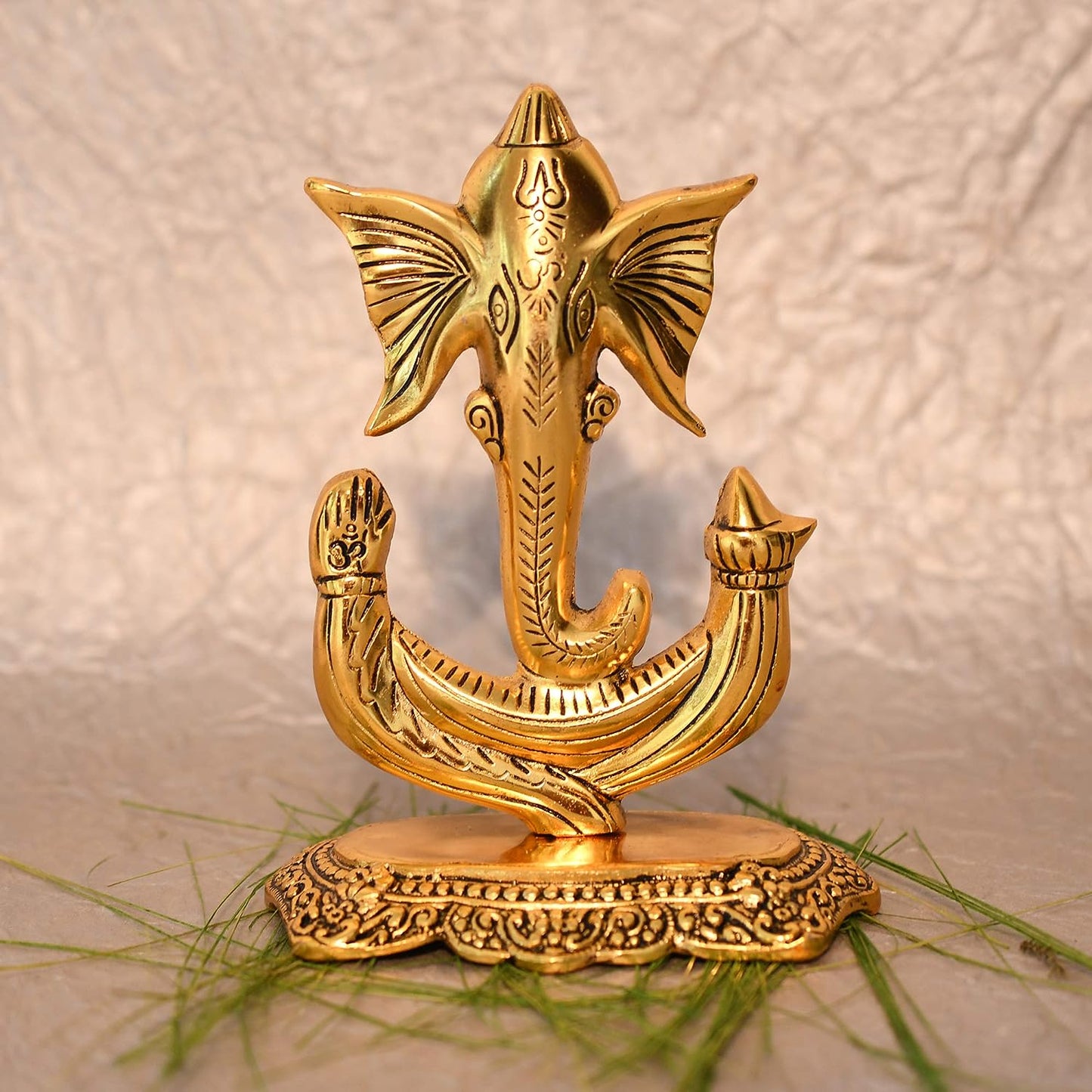 Ganesh Seated on Lotus Wall Showpiece for Decor Home and Gifts