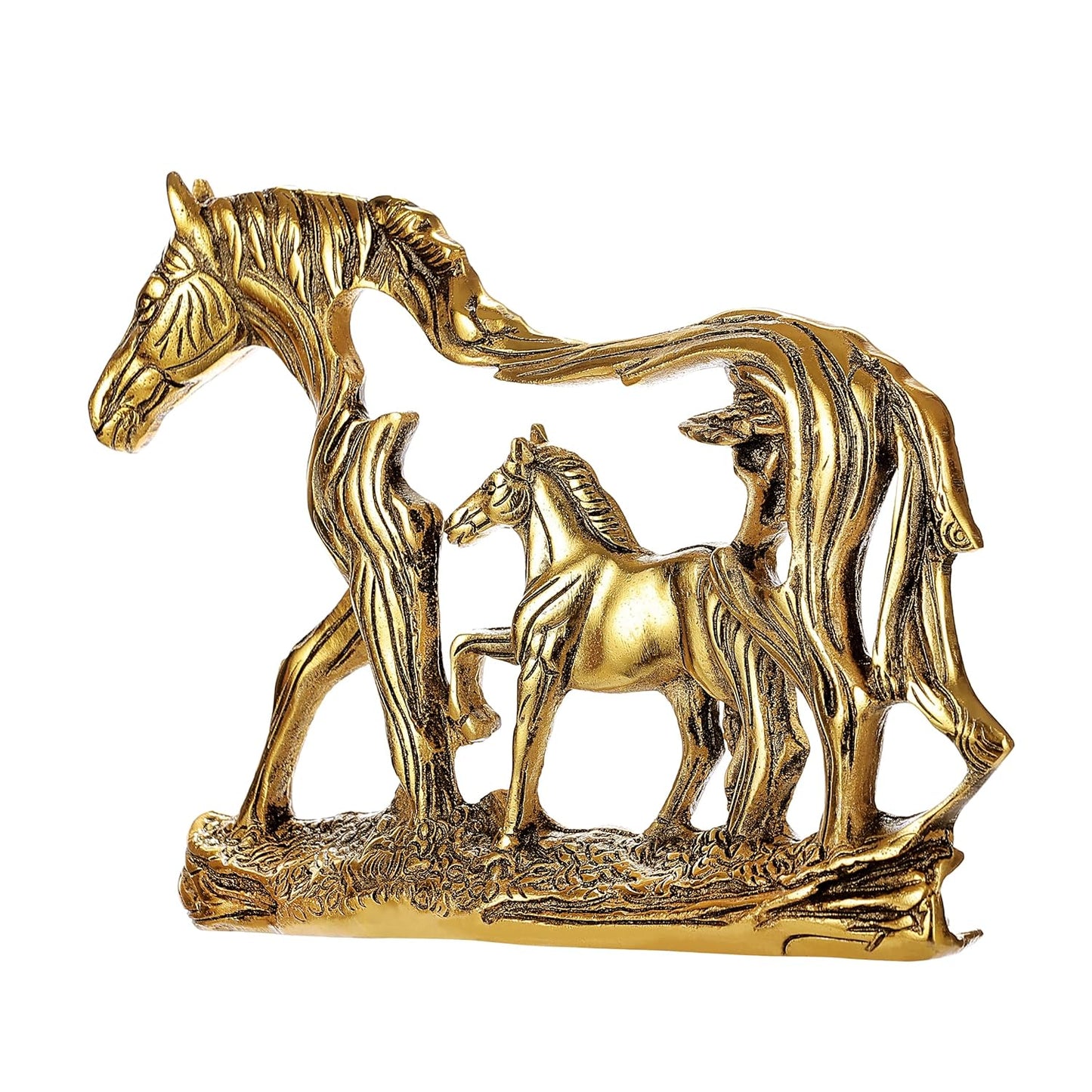Horse with Baby Horse Golden Plated