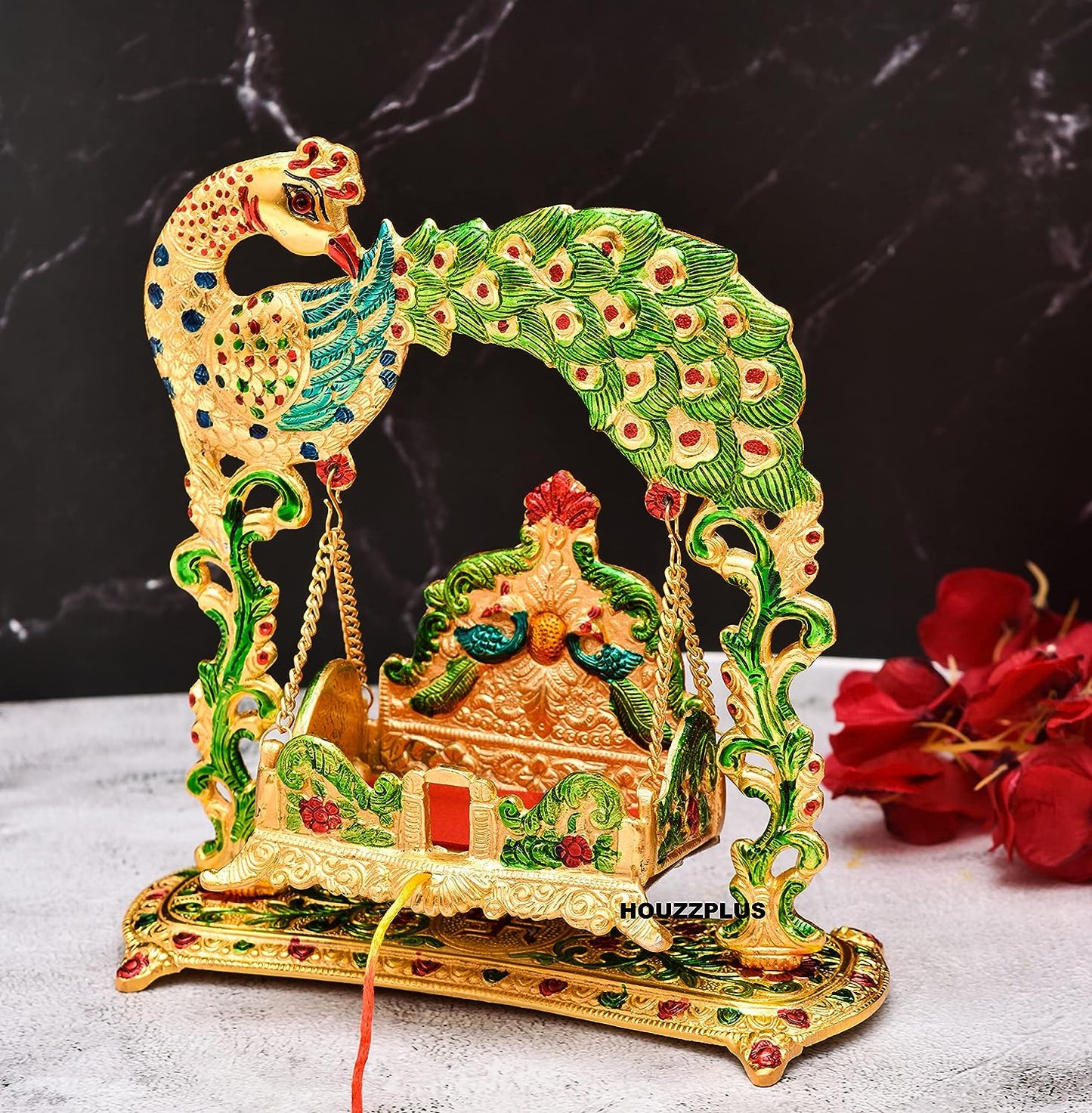 Peacock multicolor jhula for laddu gopal