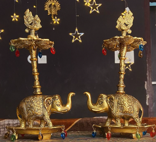 Elephant with Diya stand