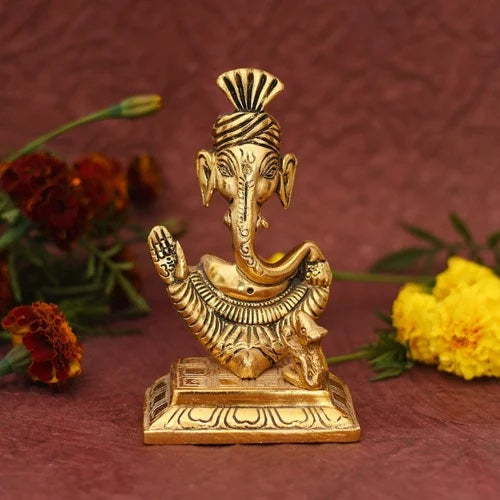 Metal Pagdi Ganesha Statue