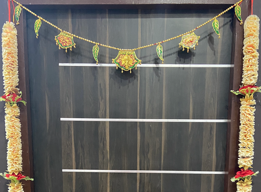 Green Leaf Handmade Premium Antique Metal Ganesha Bandarwal Toran for Door & Wall Hanging