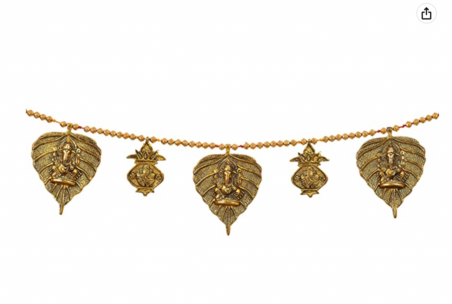 Leaf Handmade Premium Antique Metal Ganesha Bandarwal  Toran for Door & Wall Hanging