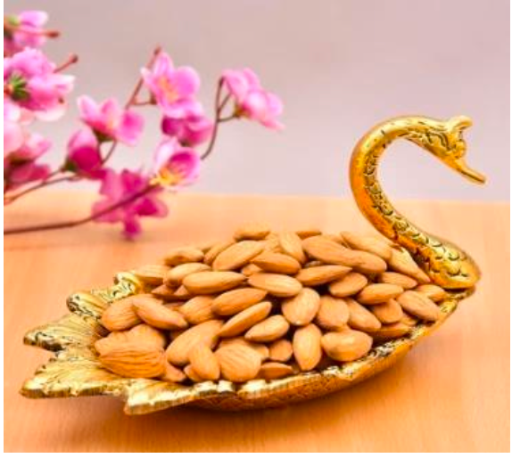 METAL DUCK DRY FRUIT TRAY GOLD