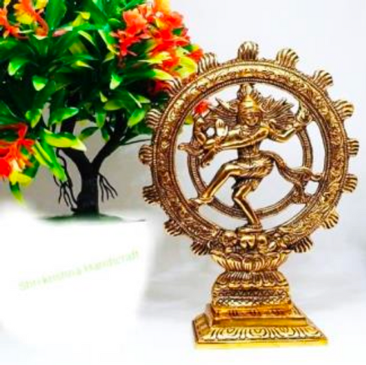 Golden Metal Handicraft Shiva Idol Natraj Statue