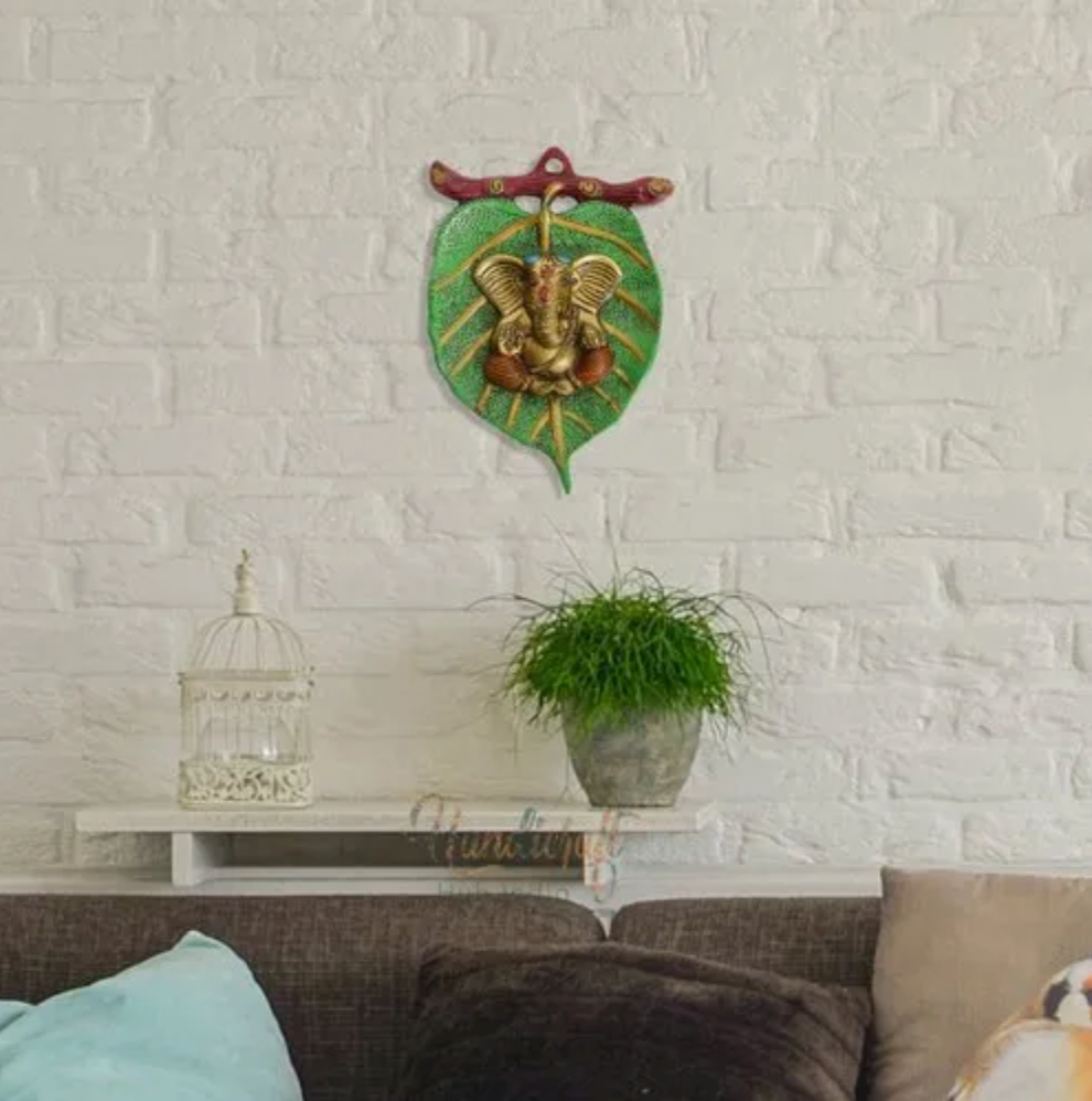 Green Leaf Ganesh for wall hangings