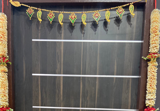 Green Leaf Handmade Premium Antique Metal Shubh Labh Bandarwal Toran for Door & Wall Hanging